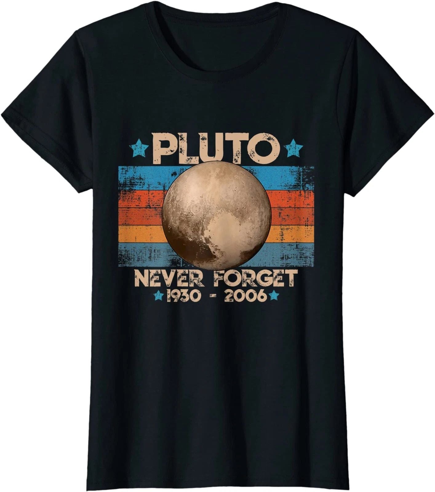 Never Forget Pluto Nerdy Astronomy Space Science Ladies' Crewneck T-Shirt