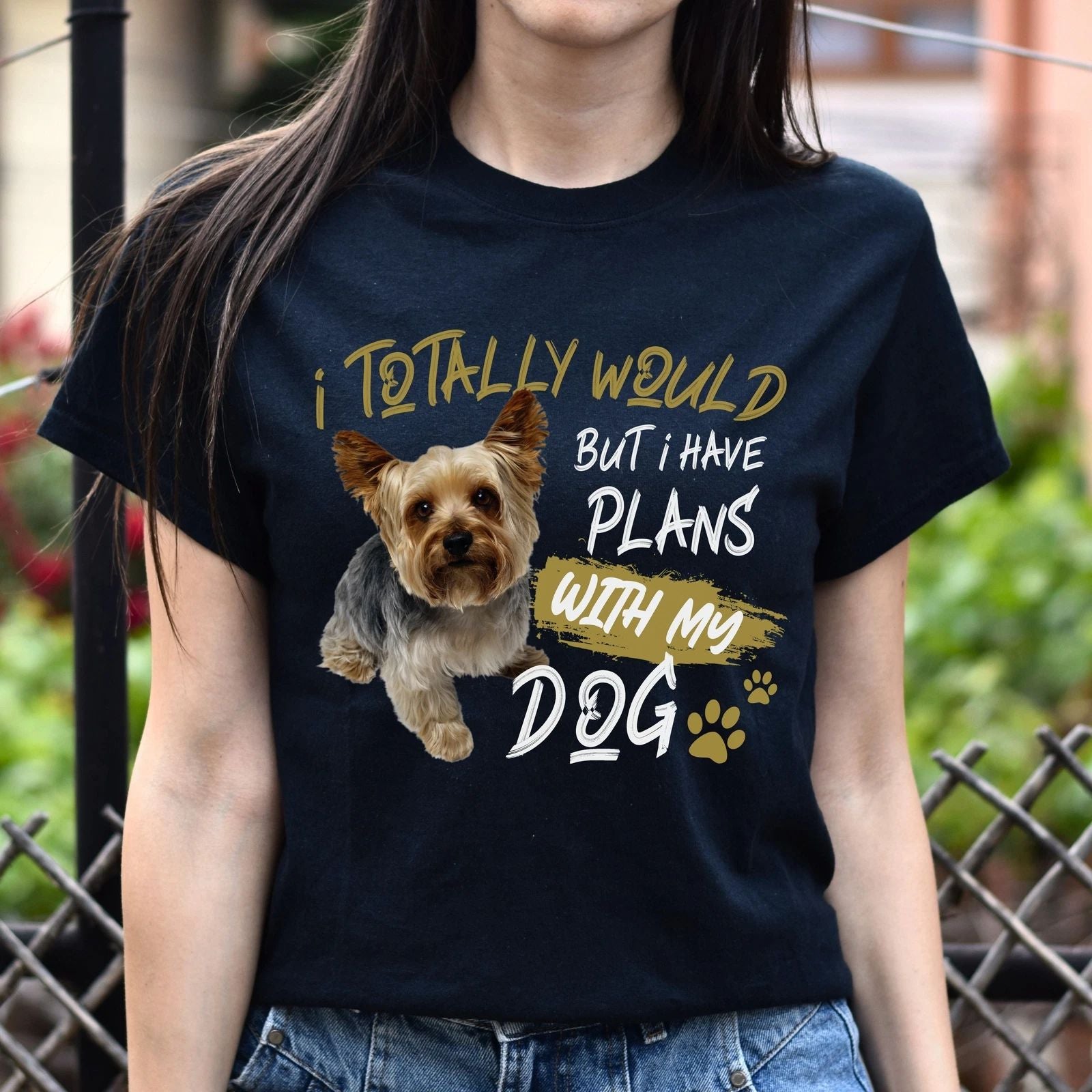 I have plans with my dog Unisex t-shirt gift black navy dark heather