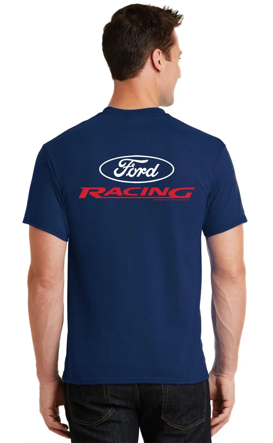 Ford Racing T-shirt Mens Graphic Tees Ford Mustang Parts Accessories Front Back