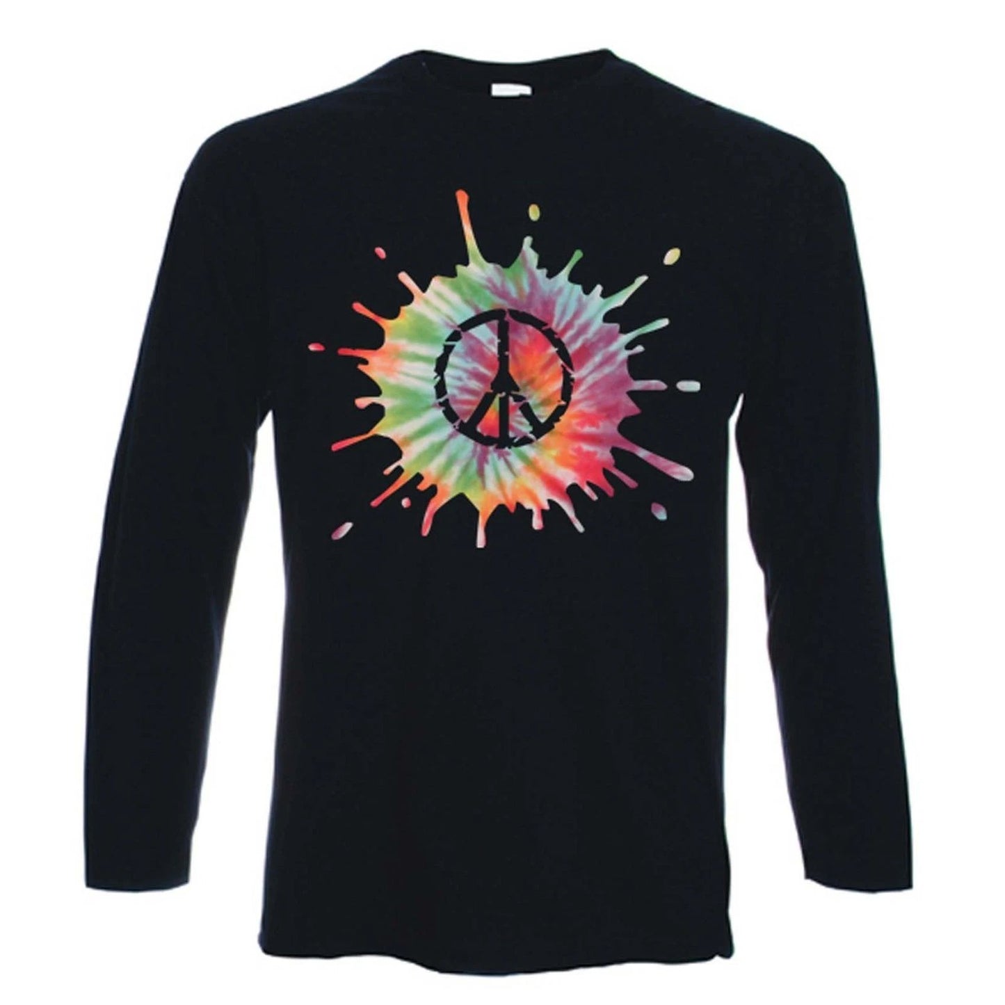 CND PSYCHEDELIC LONG SLEEVE T-SHIRT - Peace Symbol Nuclear Hippy - Colour Choice