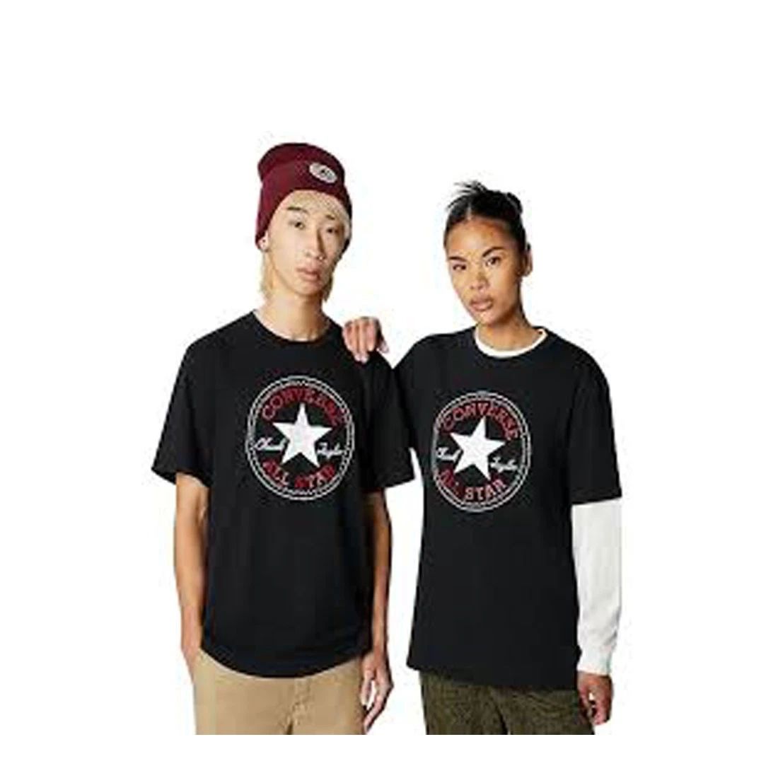 Converse All Star Patch Standard Fit T-Shirt Black 10025459-A01 Unisex Large NWT