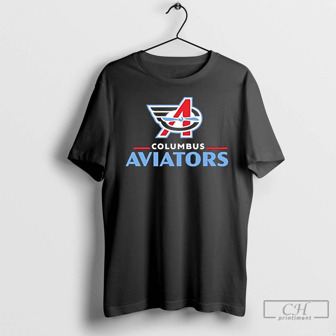 Premium Columbus Aviators Lockup Logo T Shirts