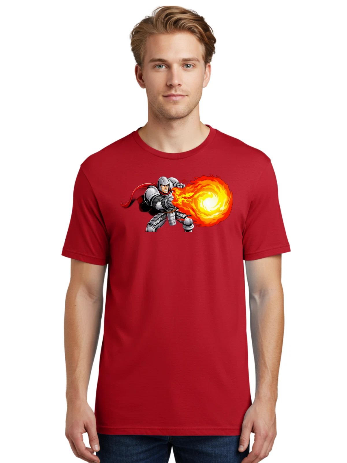 Silver-Knight Mens Graphic Tee, 100% Cotton, Casual Summer Wear