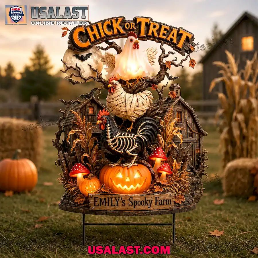 Chick Or Treat Spooky Farm Halloween 2026 Custom Yard Sign