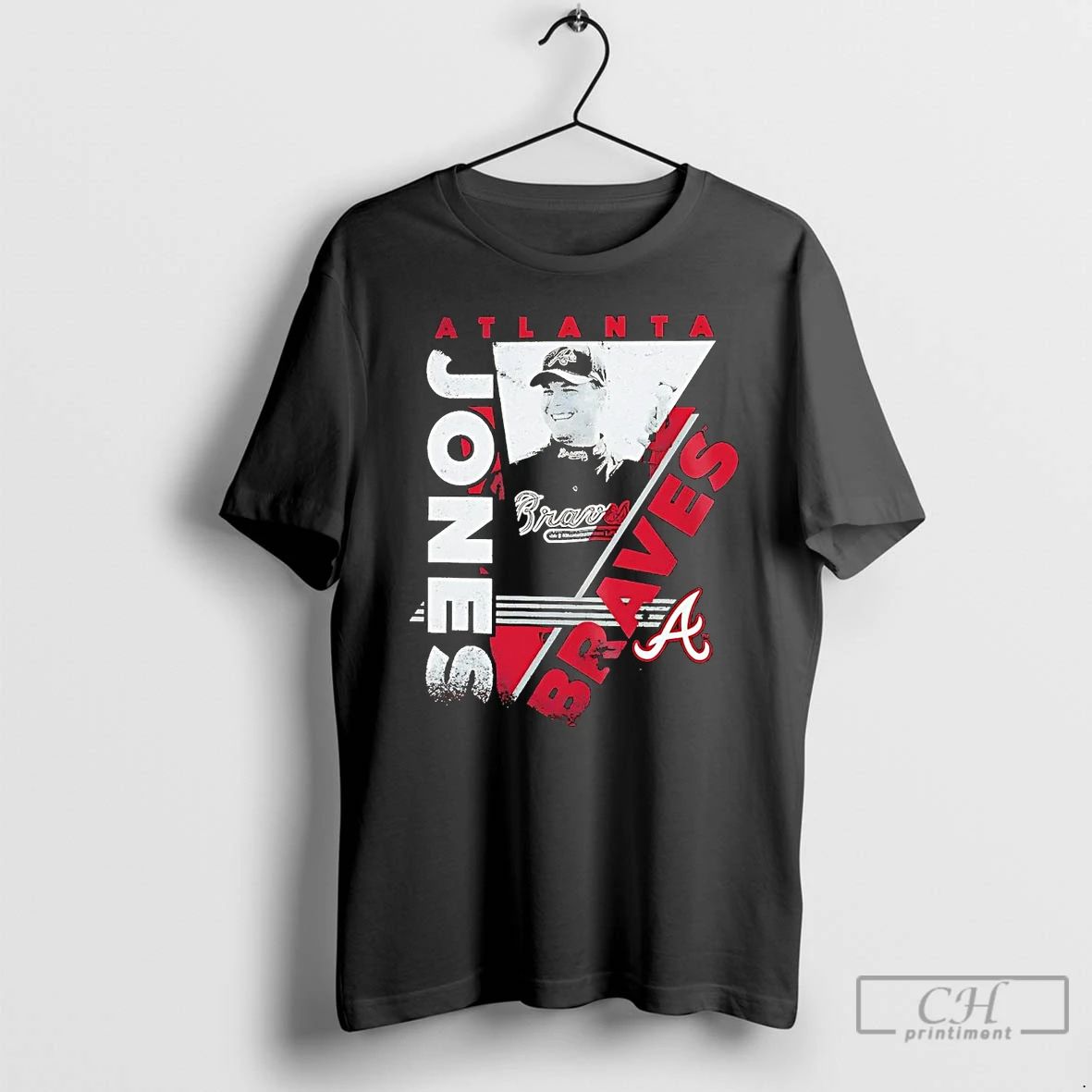 Classic Chipper Jones Portrait Atlanta Braves T Shirts
