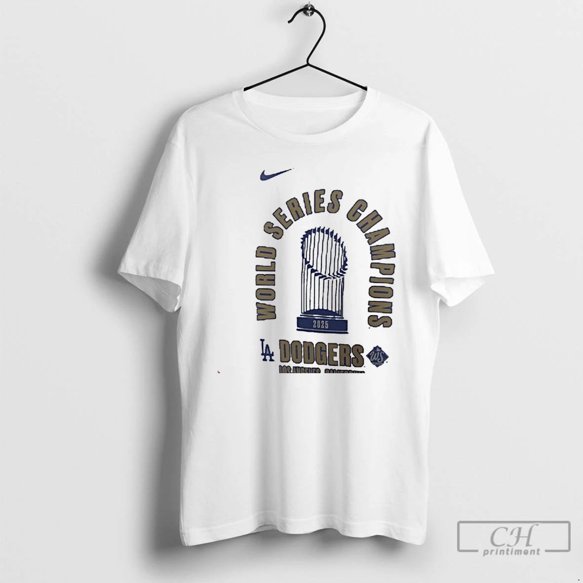 Classic La Dodgers 2025 World Series Champions Trophy Christmas T Shirts