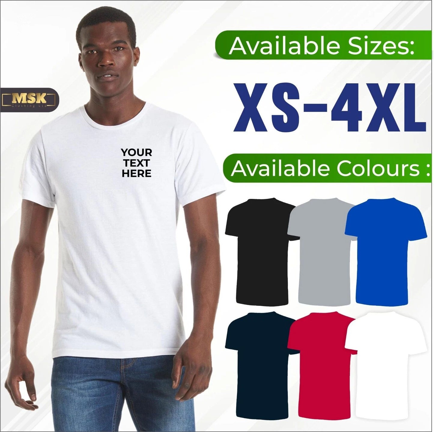 Personalised Custom Printed Uneek Olympic T-Shirt 100% Cotton Casual Tee T Shirt