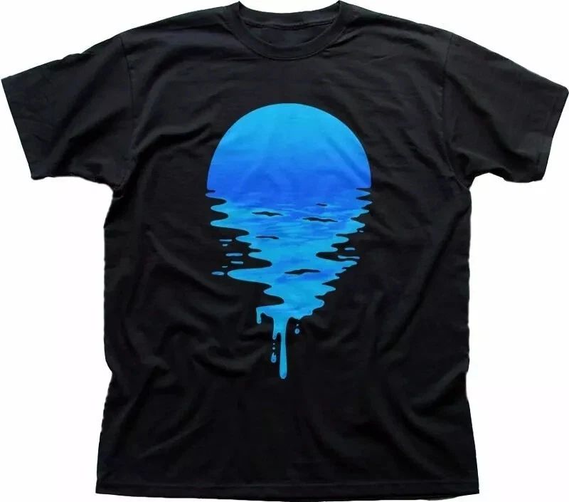 MOON Rise SUNSET Space Sea T-Shirt size XL