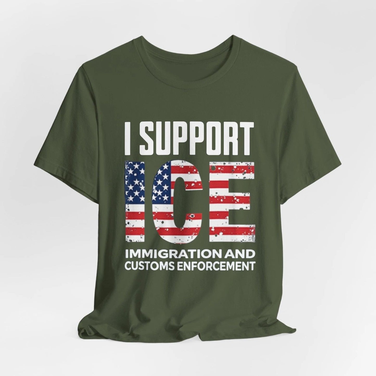 ICE Support Shirt, Patriotic Tee, American Flag Top, Immigration Customs