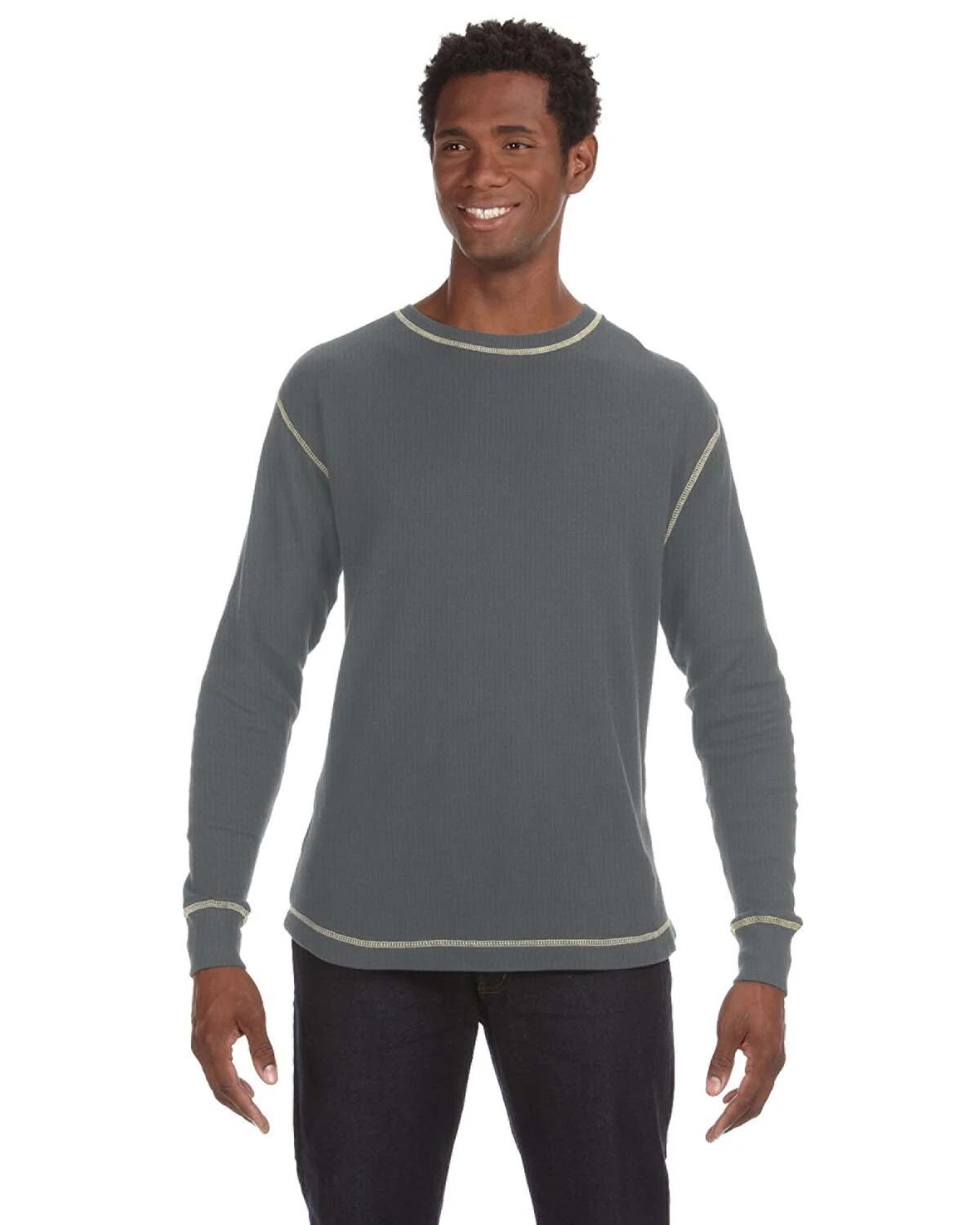 J America Men's Vintage Long-Sleeves Thermal T-Shirt 100% Cotton JA8238 S-3XL