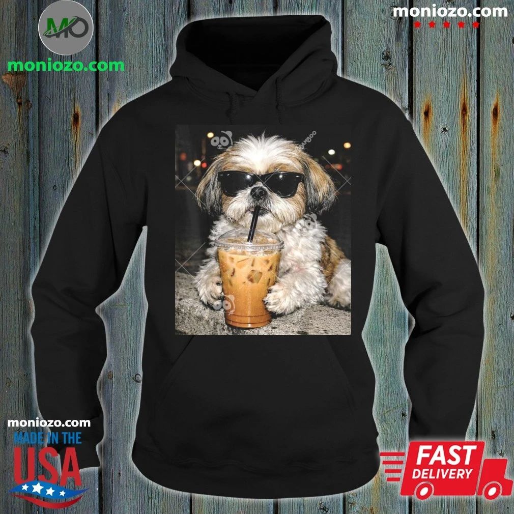 Original Shih Tzu Drinking Iced Coffee Shih Tzu Dog Meme Shirt