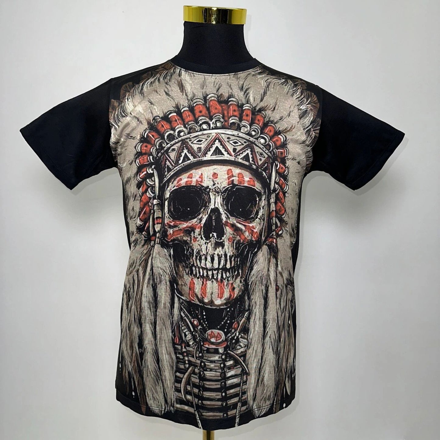 Indian Chief Tribal T-Shirt Abstract Urban Fashion Street Wear Black Size: M/L/X