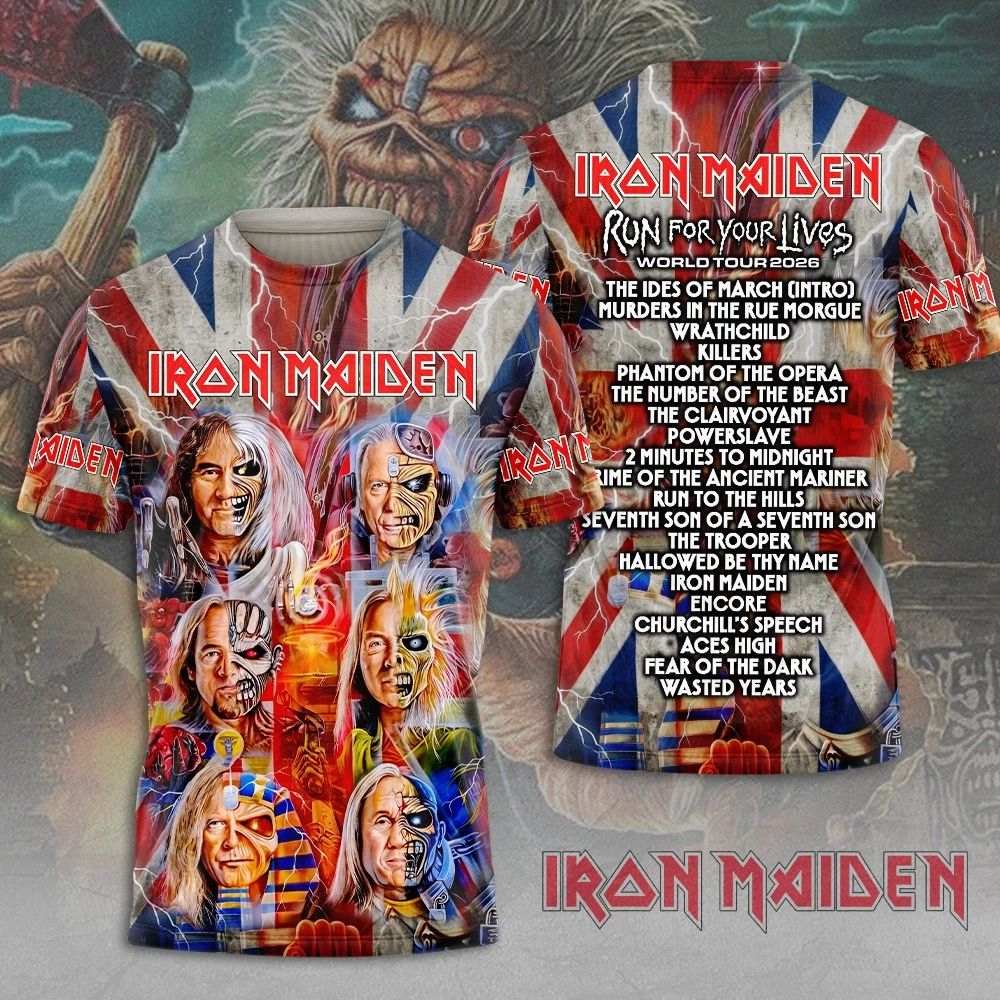 HOT SALE! 1Iron Maiden 2026 World Tour 3D Printed T-Shirt