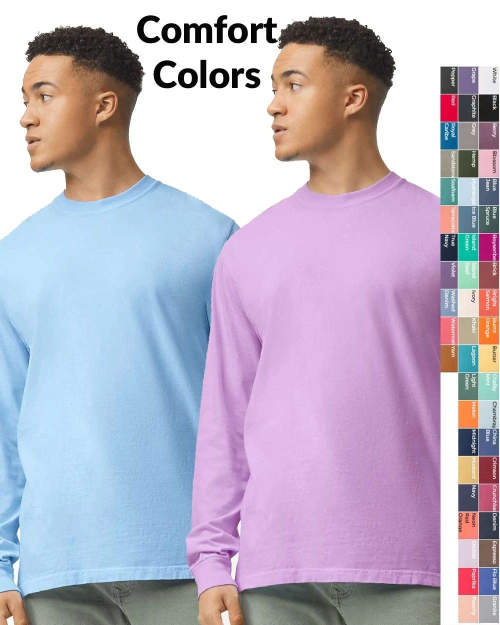 Comfort Colors Unisex Garment-Dyed Heavyweight Long Sleeve T-Shirt - 6014