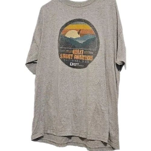 Great Smoky T-Shirt Mountains Park Men 2XL Cottagecore Boho Y2k Grunge Normcore