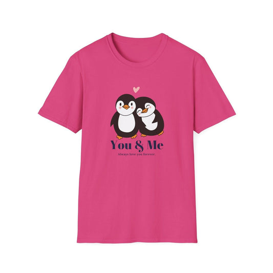 You & Me Penguins T-Shirt, Cute Couple Penguin Tee, Graphic Tee, Summer Tee