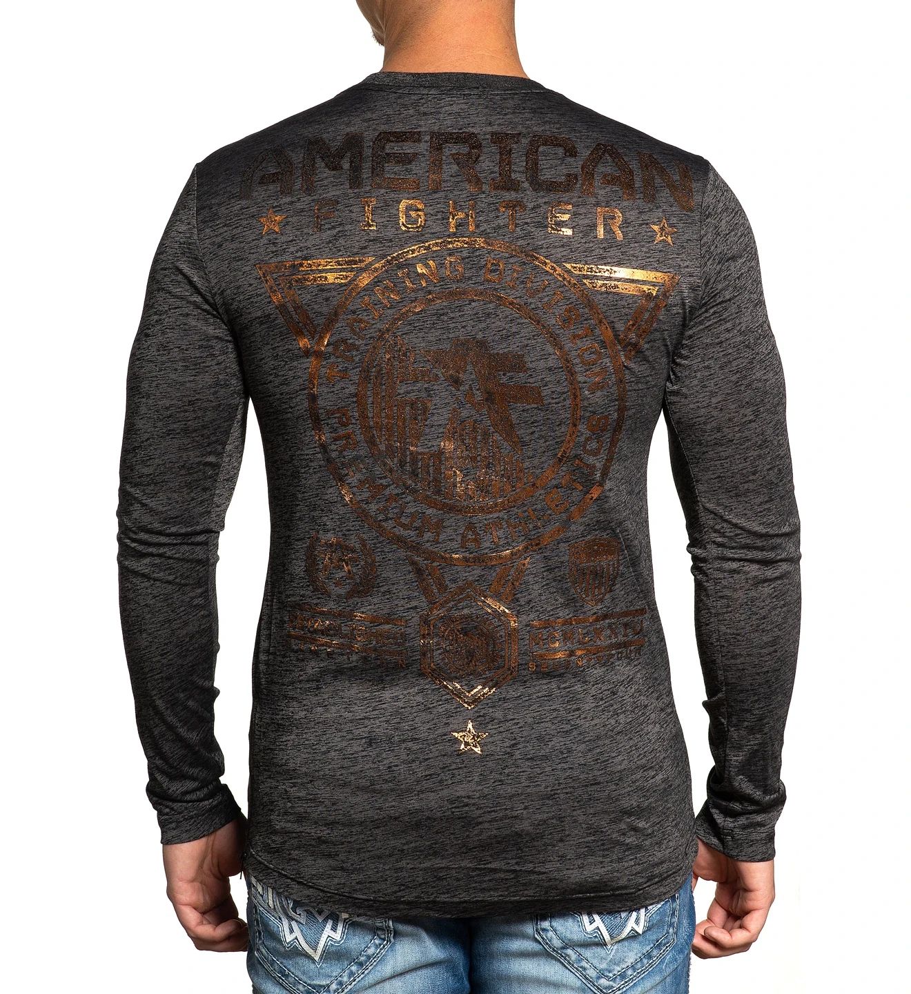 AMERICAN FIGHTER MASSACHUSETTS Men's T-Shirt L/S Biker MMA