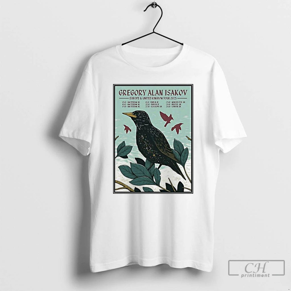 Classic Gregory Alan Isakov 2025 Europe And United Kingdom Tour T Shirts
