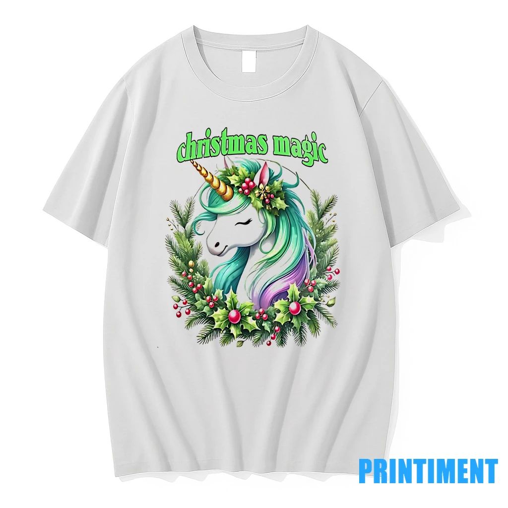 Unicorn Wreath Holiday Christmas Magic Tshirts Sweater