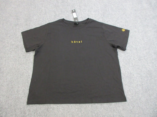 UNKNWN Hotel Shirt Mens XL Black Minimalist Embroidered Tee Modern Streetwear
