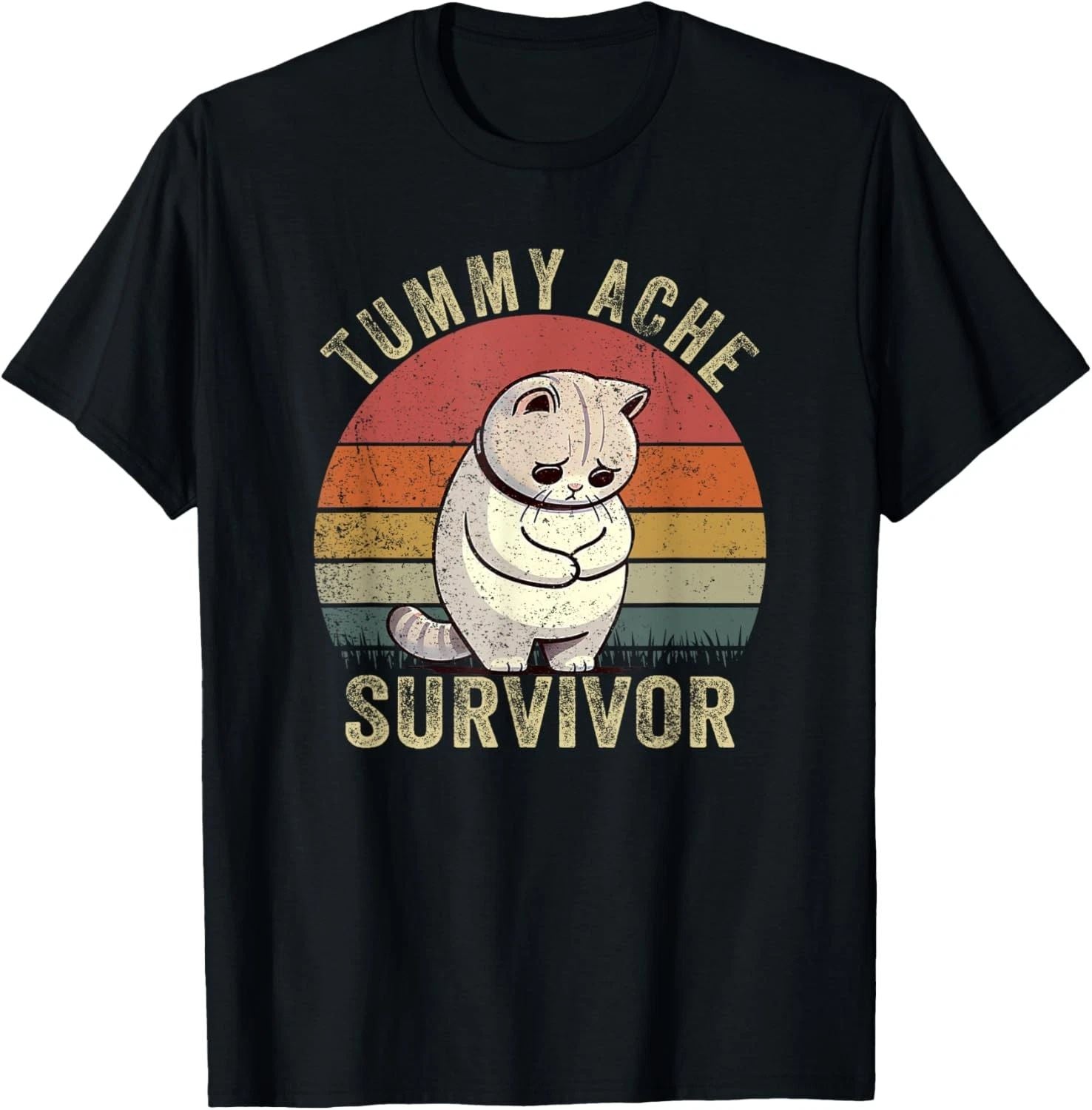Funny Cat Stomach Ache My Tummy Hurts Tummy Ache Survivor T-Shirt