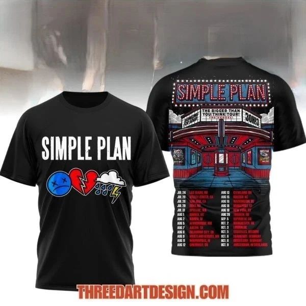 Simple Plan The Bigger Than You Think Tour T-Shirt 3D US2088