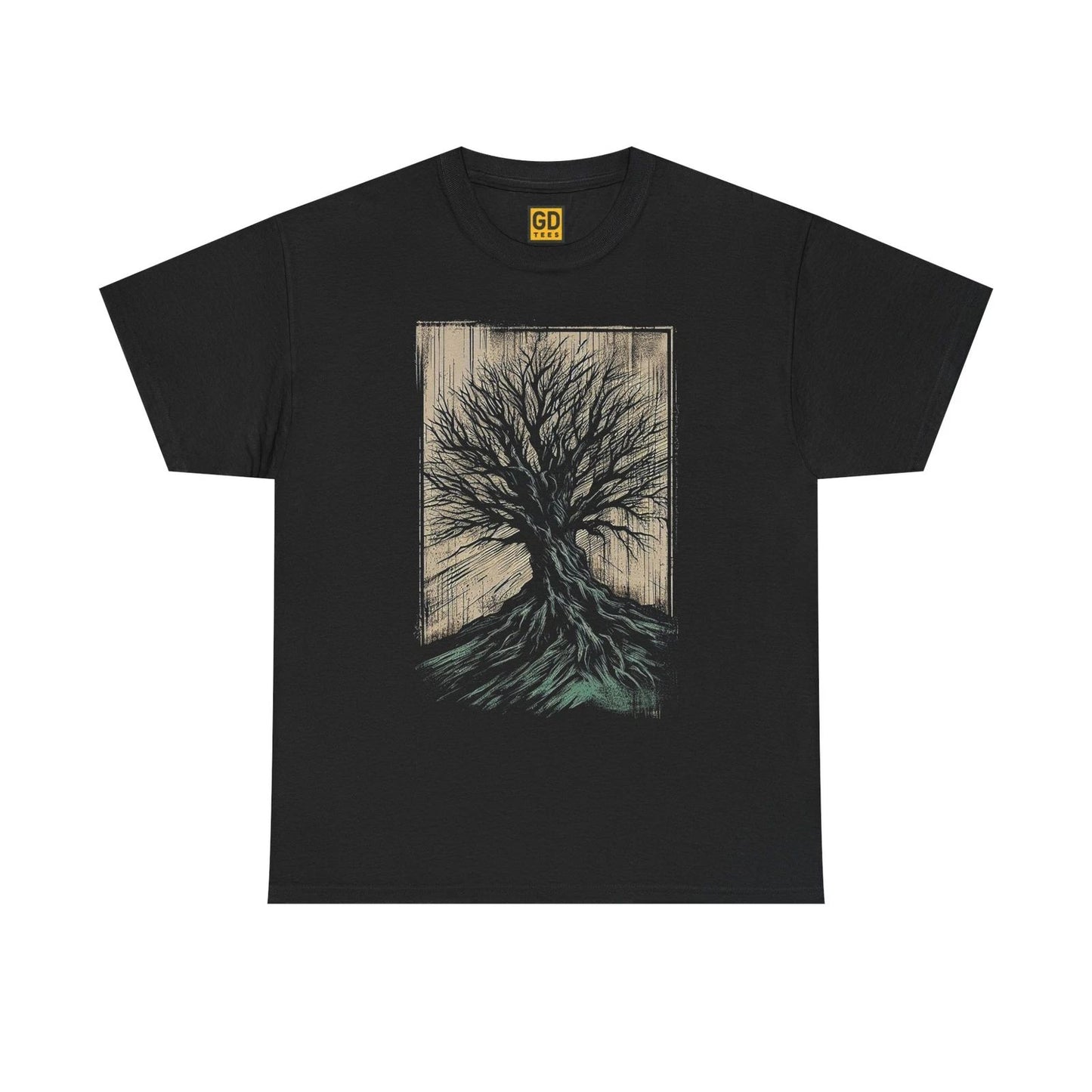 Ethereal Tree Design Unisex Heavy Cotton Tee, Nature Lover Shirt, Gift Idea