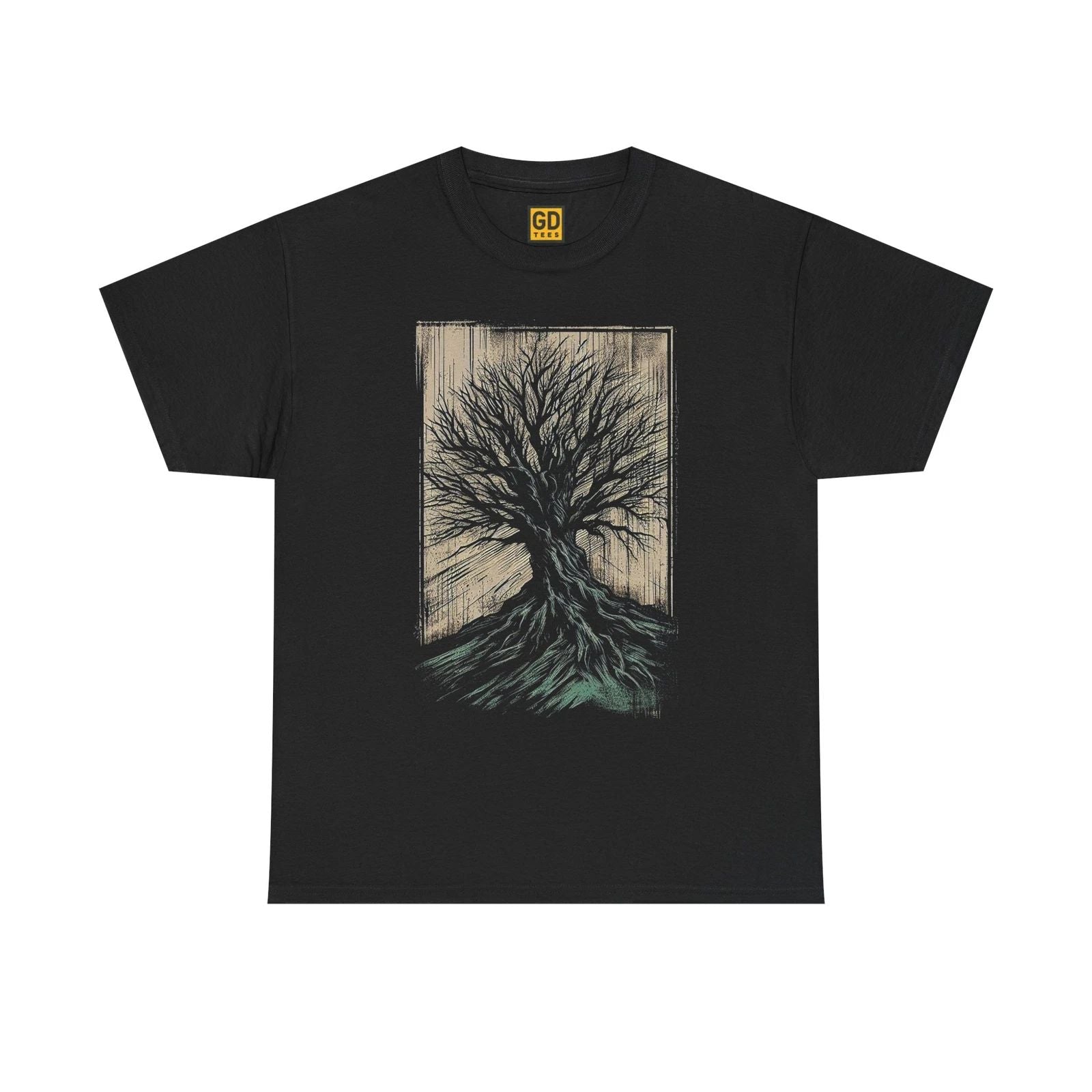 Ethereal Tree Design Unisex Heavy Cotton Tee, Nature Lover Shirt, Gift Idea