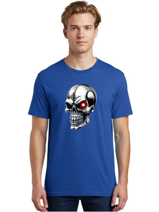 Binary-Skull Mens Graphic Tee, 100% Cotton, Casual Summer Wear