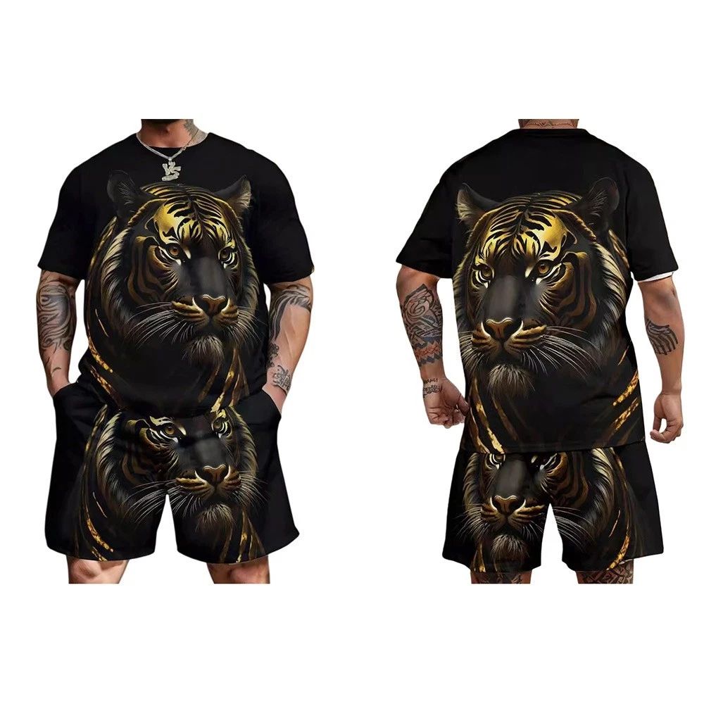 Black Round Neck Short Sleeve Shirt for Casual Street Style in Polyester Fabric