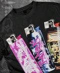 Men’s large Graphic Print Black Long Sleeve T-Shirt Men’s Art Streetwear