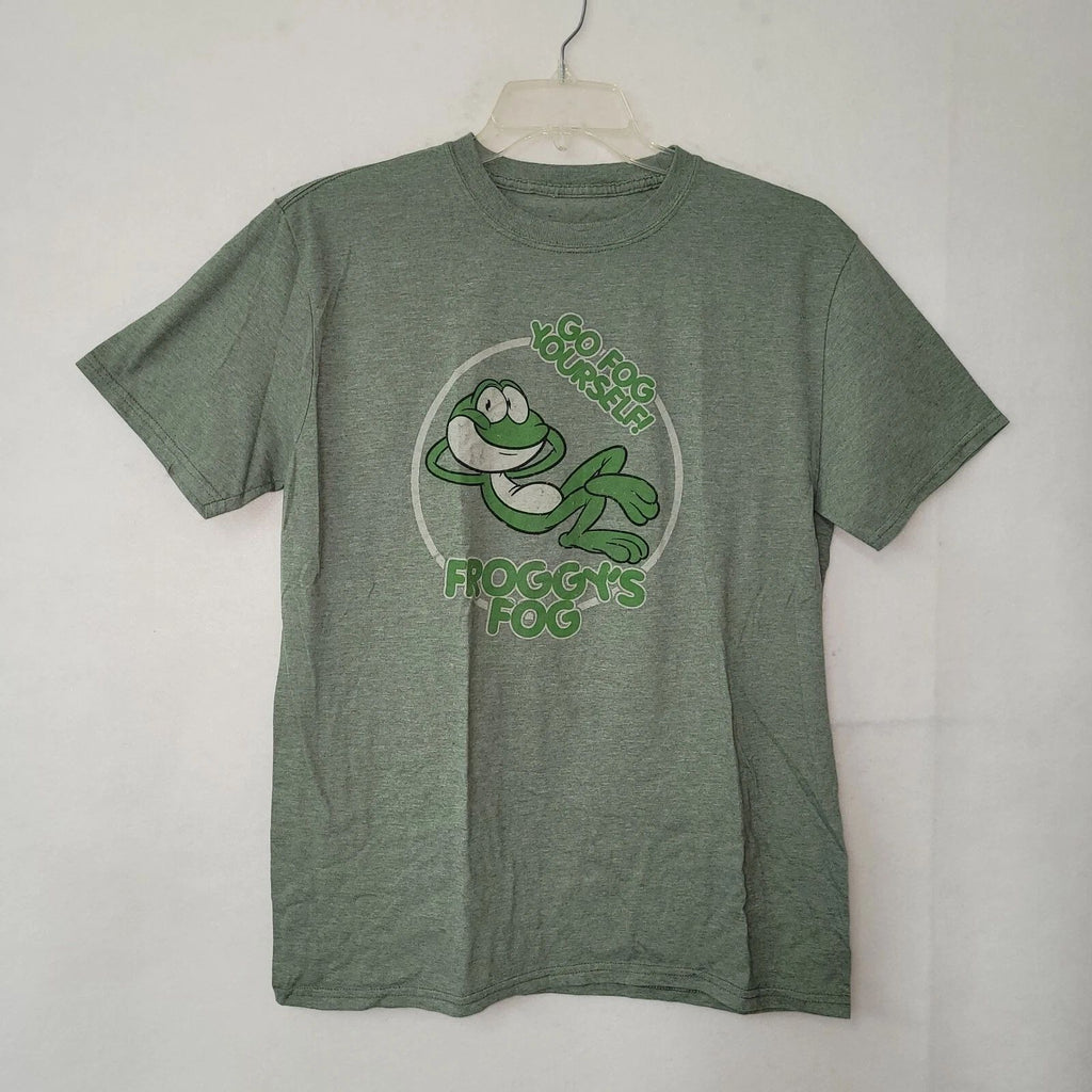 Haunt Shirts Mens Large Froggys Fog Go Fog Yourself Graphic Tee Green Heather L