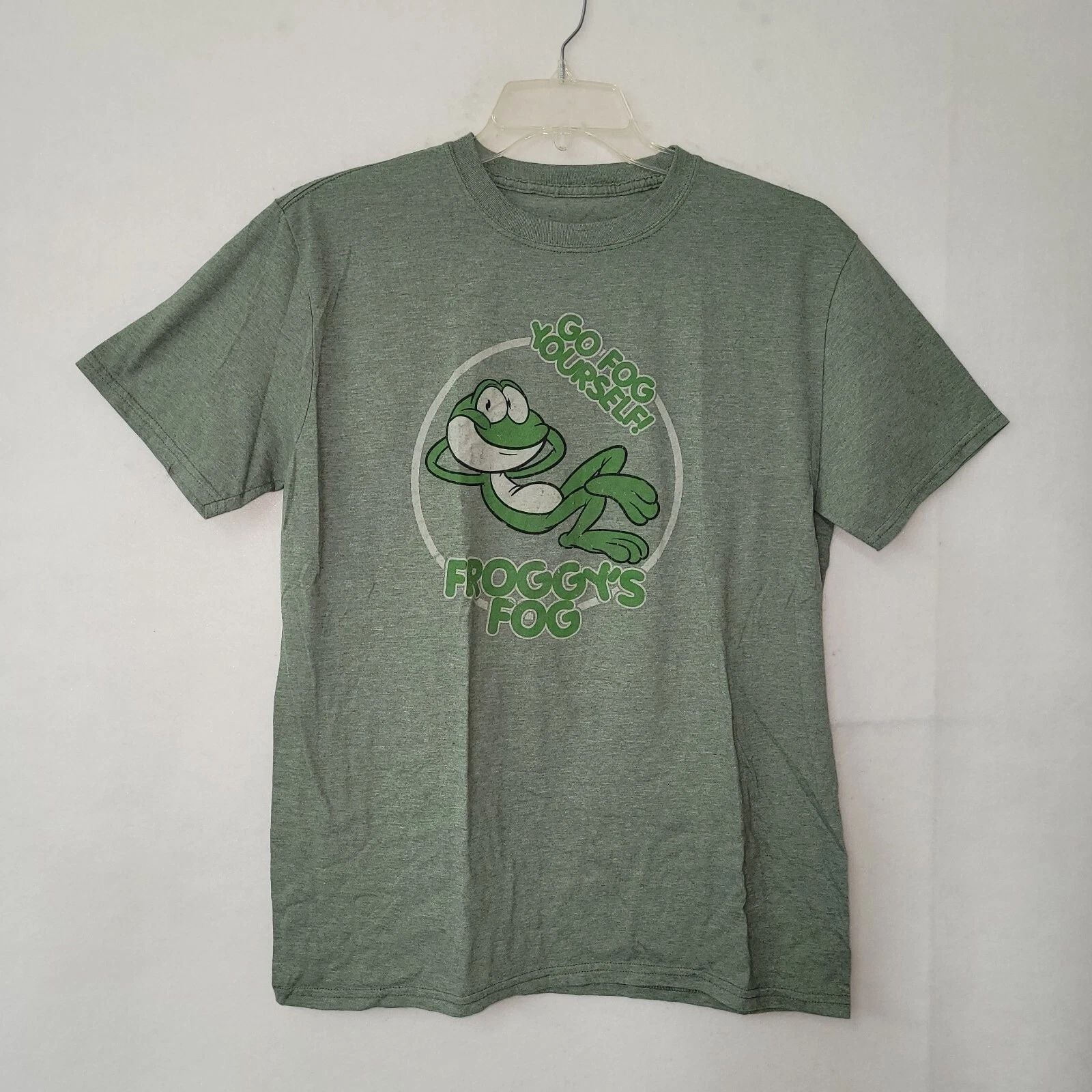 Haunt Shirts Mens Large Froggys Fog Go Fog Yourself Graphic Tee Green Heather L