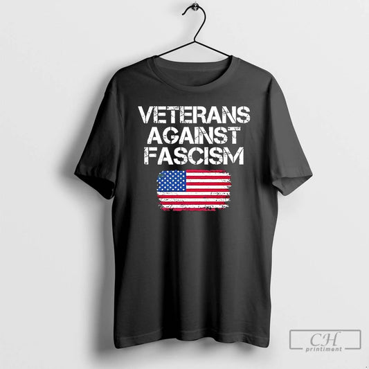 Classic Veterans Against Fascism American Flag T Shirts