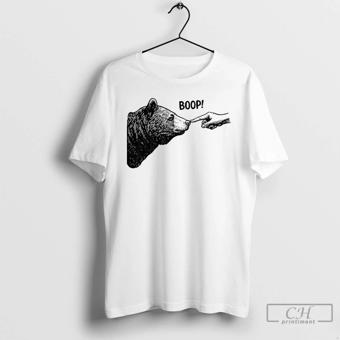 Classic Retro Bear Finger Touching Nose Boop T Shirts