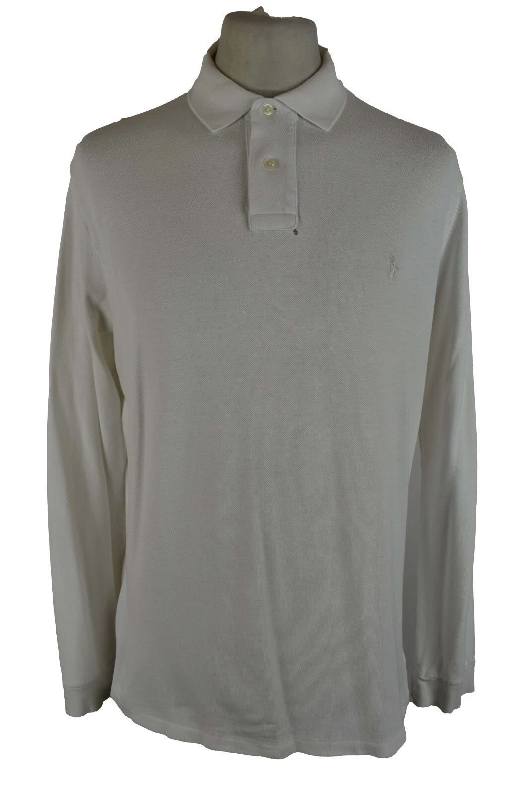 RALPH LAUREN White Polo Shirt size L Mens Custom Fit Outdoors Outerwear