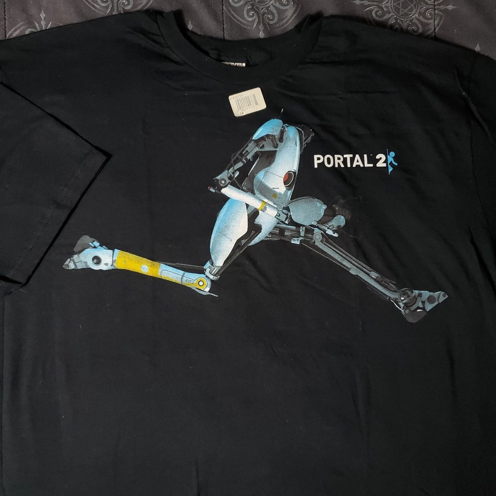 vintage 2011 valve portal 2 p body video game promo black t-shirt size 2xl rare.