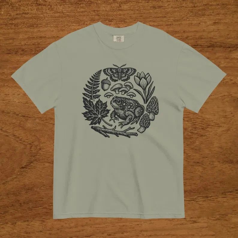 Foraging Block Print Comfort Tee Nature Lover Gift