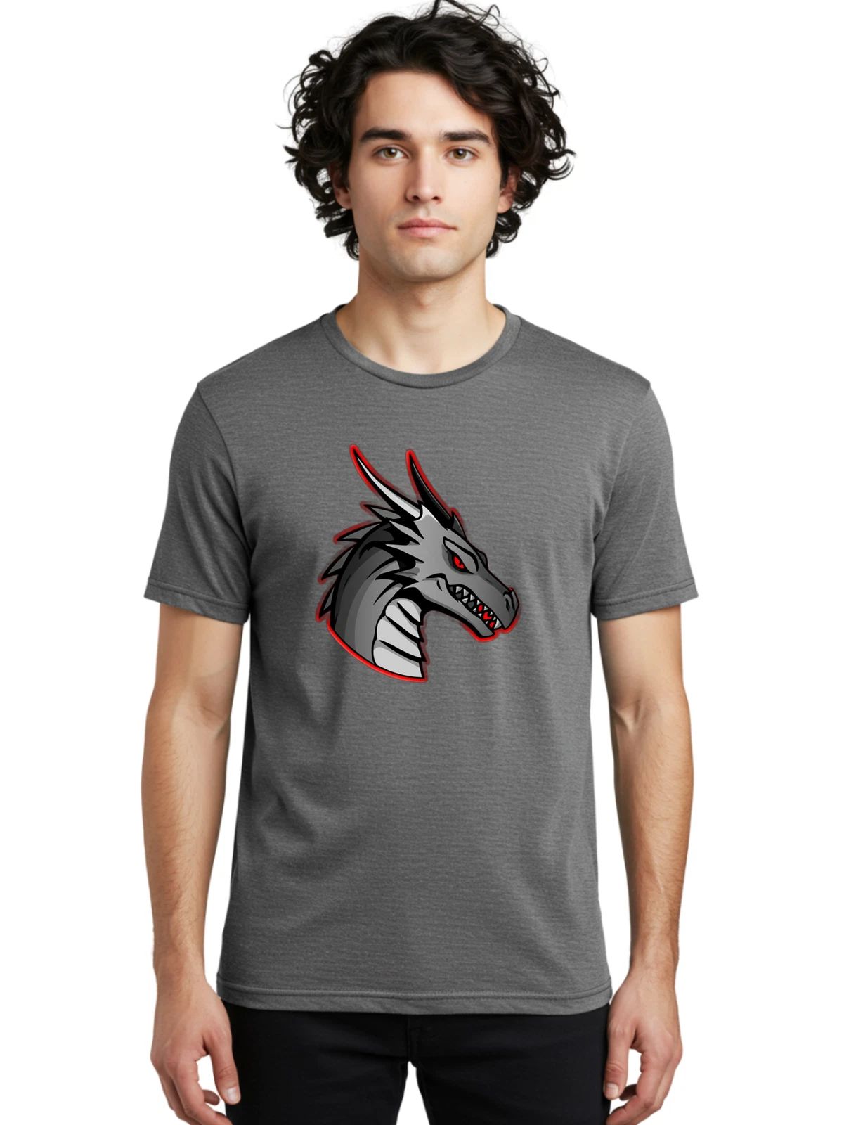 Wolf-Head Mens Graphic Tee, 100% Cotton, Casual Summer Wear