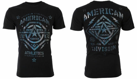 AMERICAN FIGHTER New Mexico Black Hologram Athletic Mens Crewneck T-shirt L-3XL