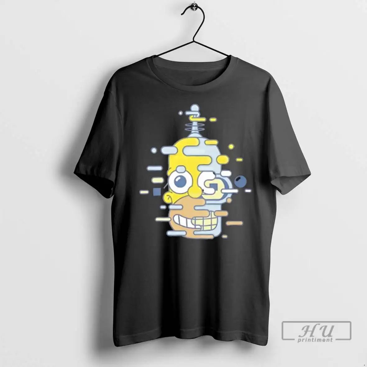 Trending Cartoon Mashup Robot Glitch Art T Shirts