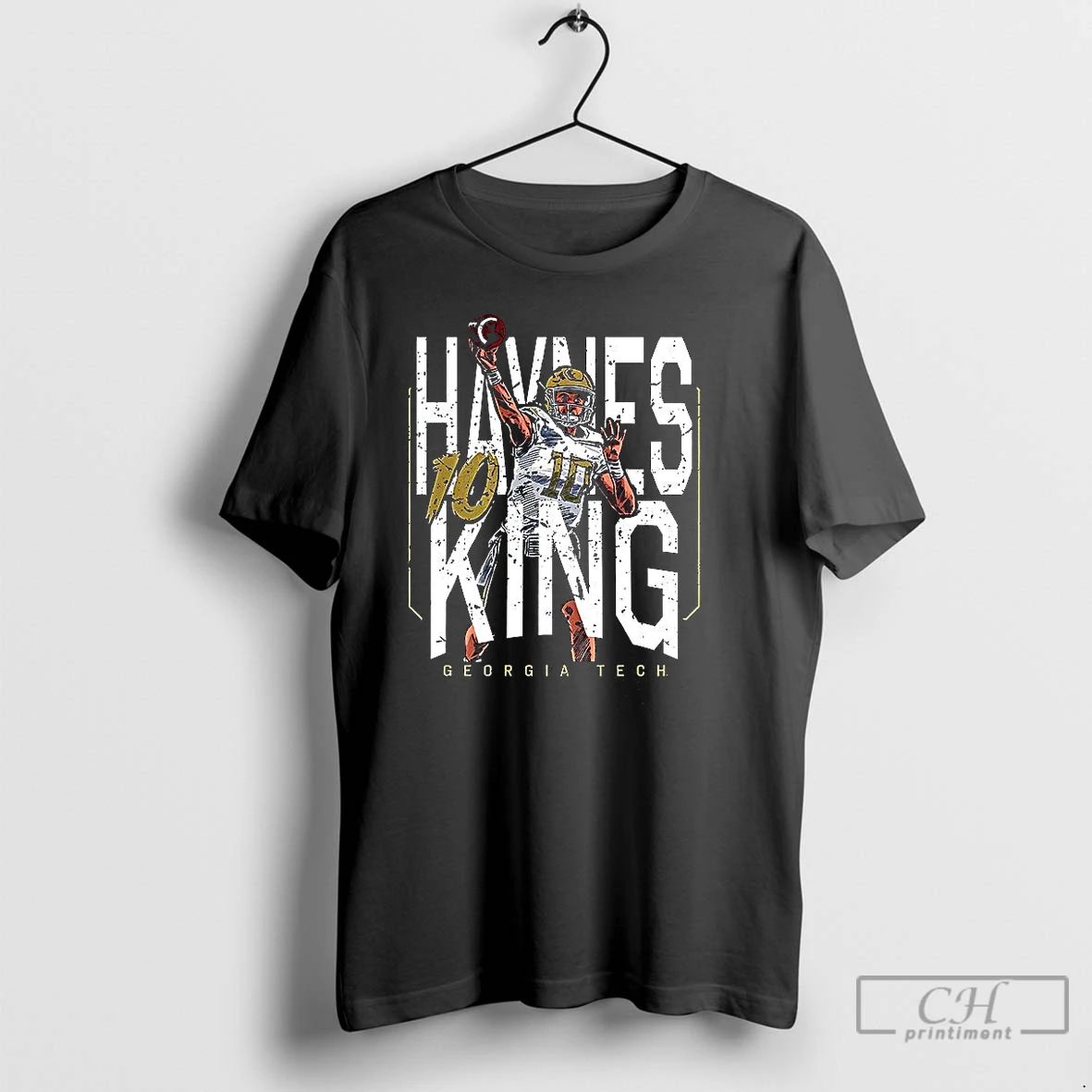 Classic Haynes King Georgia Tech Football Throwing Stance Number 10 T Shirts