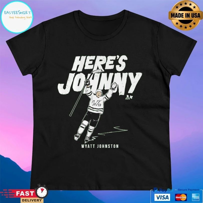 Dallas Stars Wyatt Johnston Here’s Johnny T-shirt