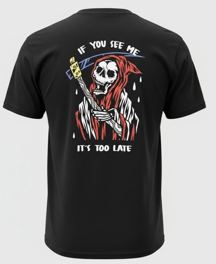 Cactus Skull Shirt Mens Large Black Graphic Tee Grim Reaper Streetwear Gothic