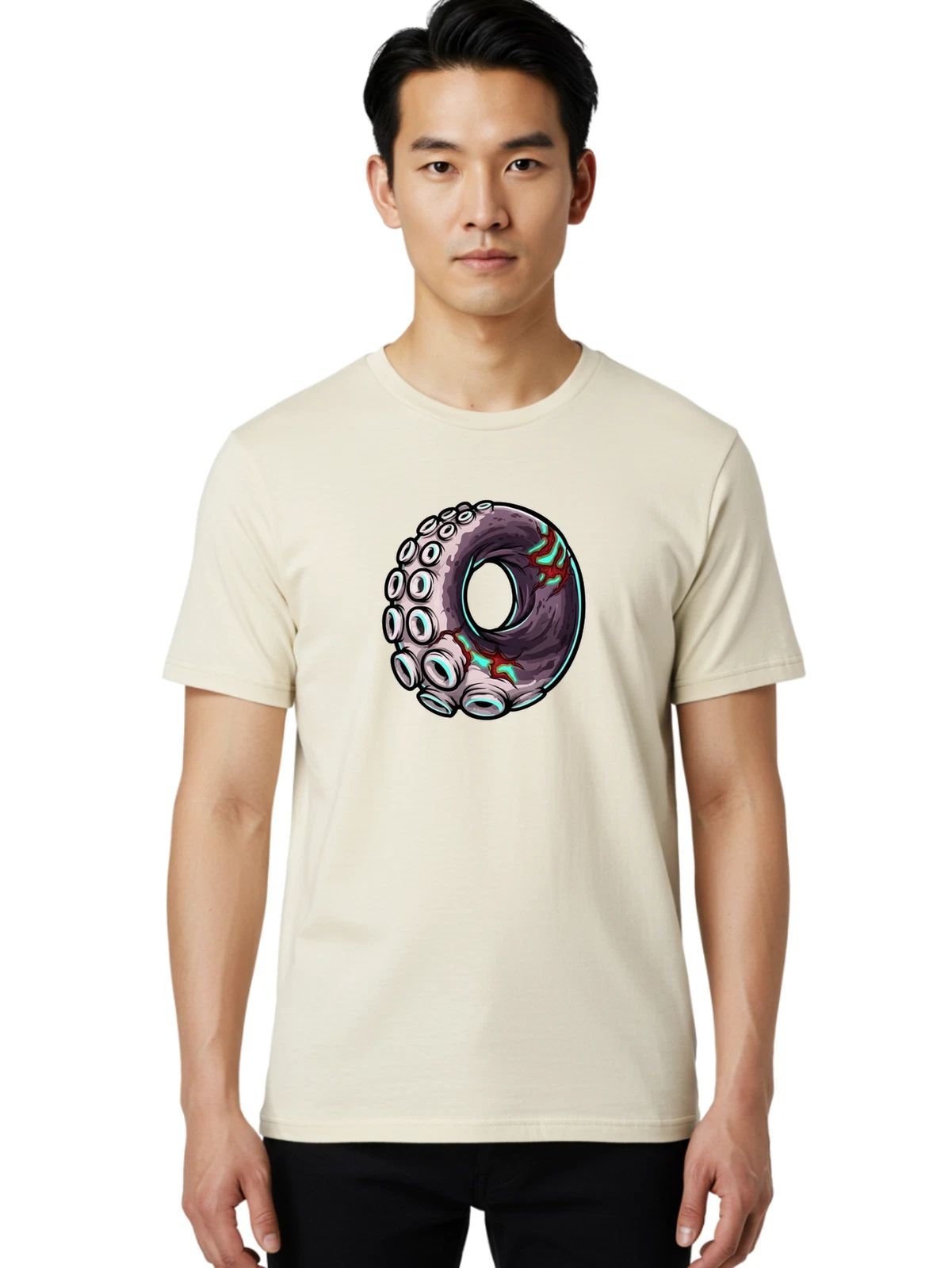 Octo-Donut Mens Graphic Tee, 100% Cotton, Casual Summer Wear