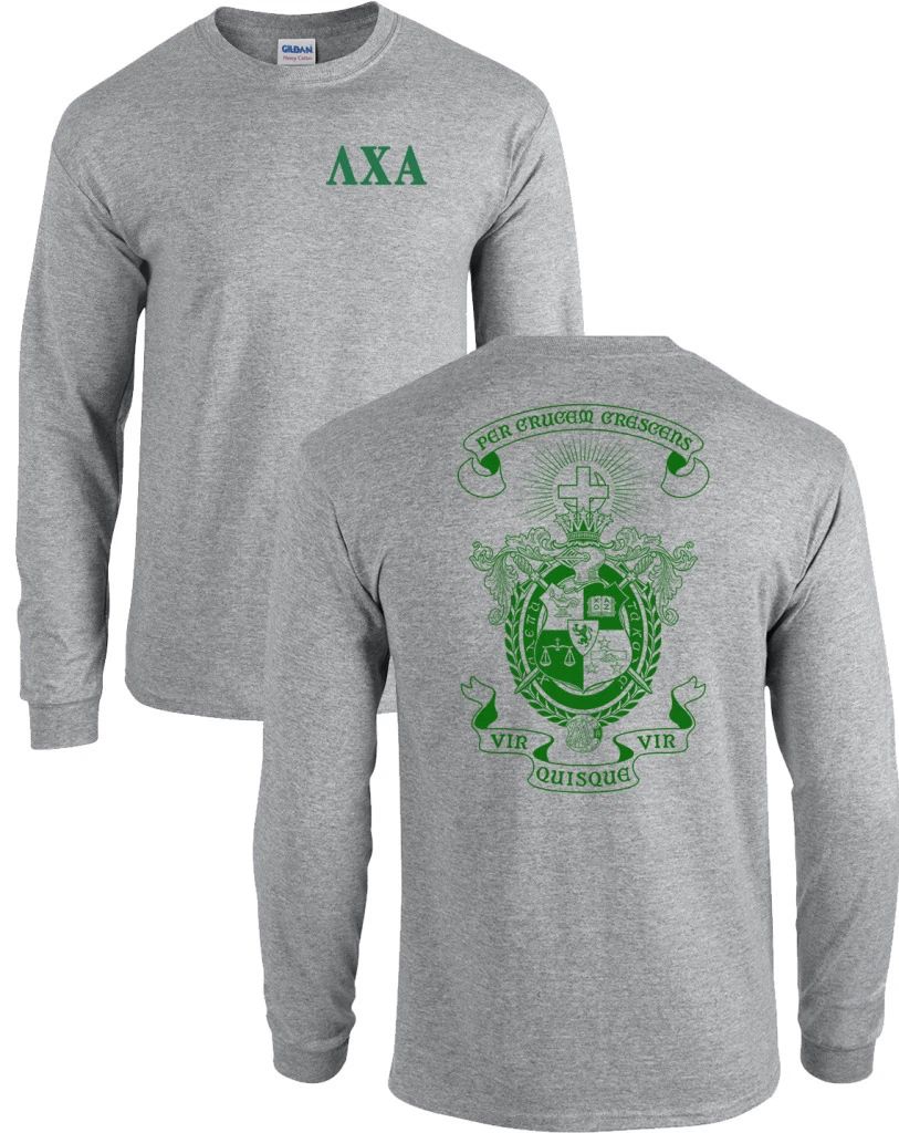 Lambda Chi Alpha Fraternity Badge Long Sleeve LXA Shirt - MANY COLORS