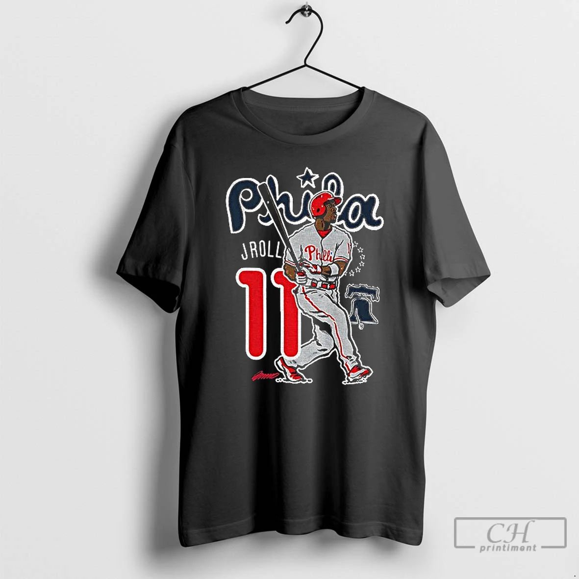 Premium Jimmy Rollins 11 Philadelphia Phillies Mlb Baseball Cartoon T Shirts