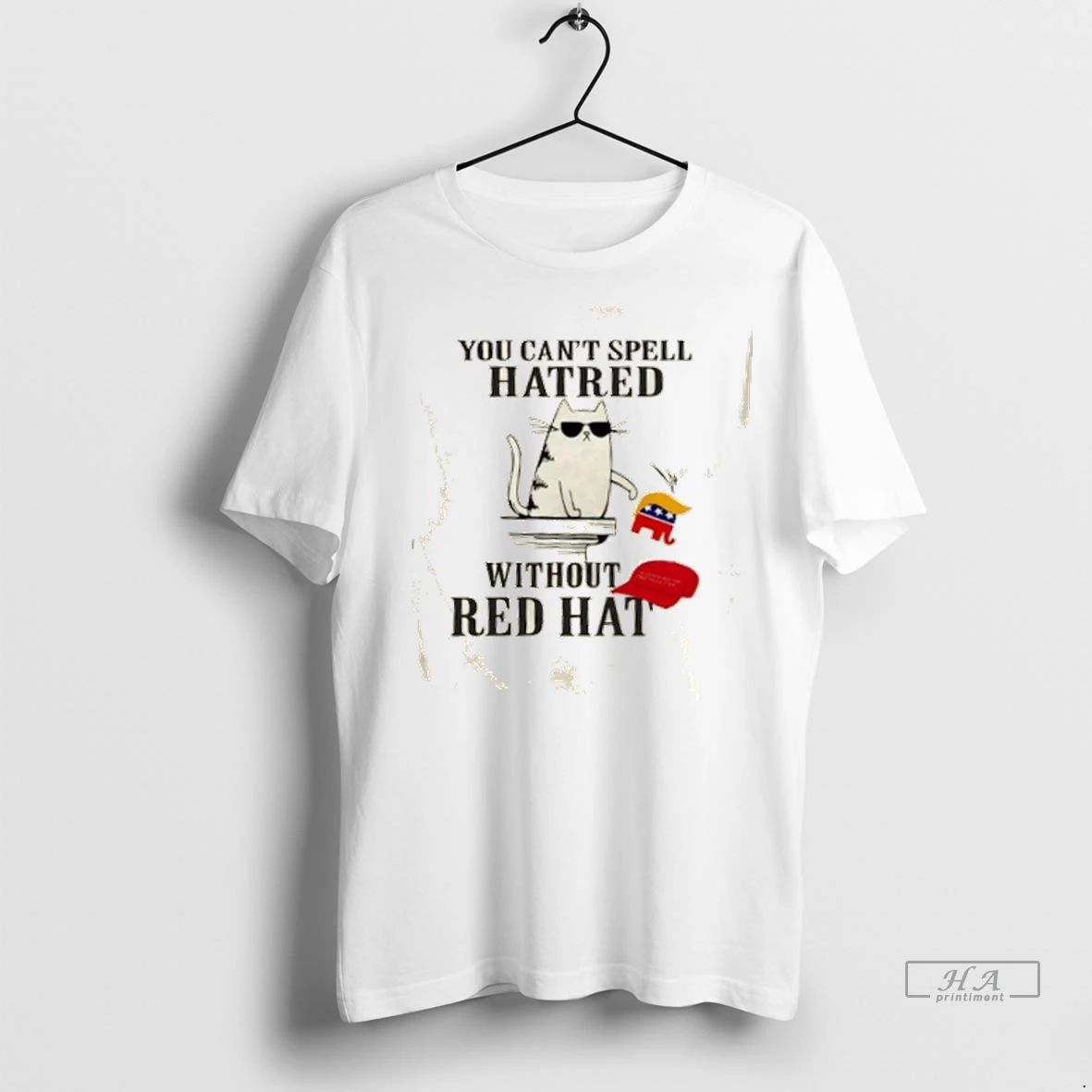 Trendy 2025 Cat You Cant Spell Hatred Without Red Hat Shirt Sweater