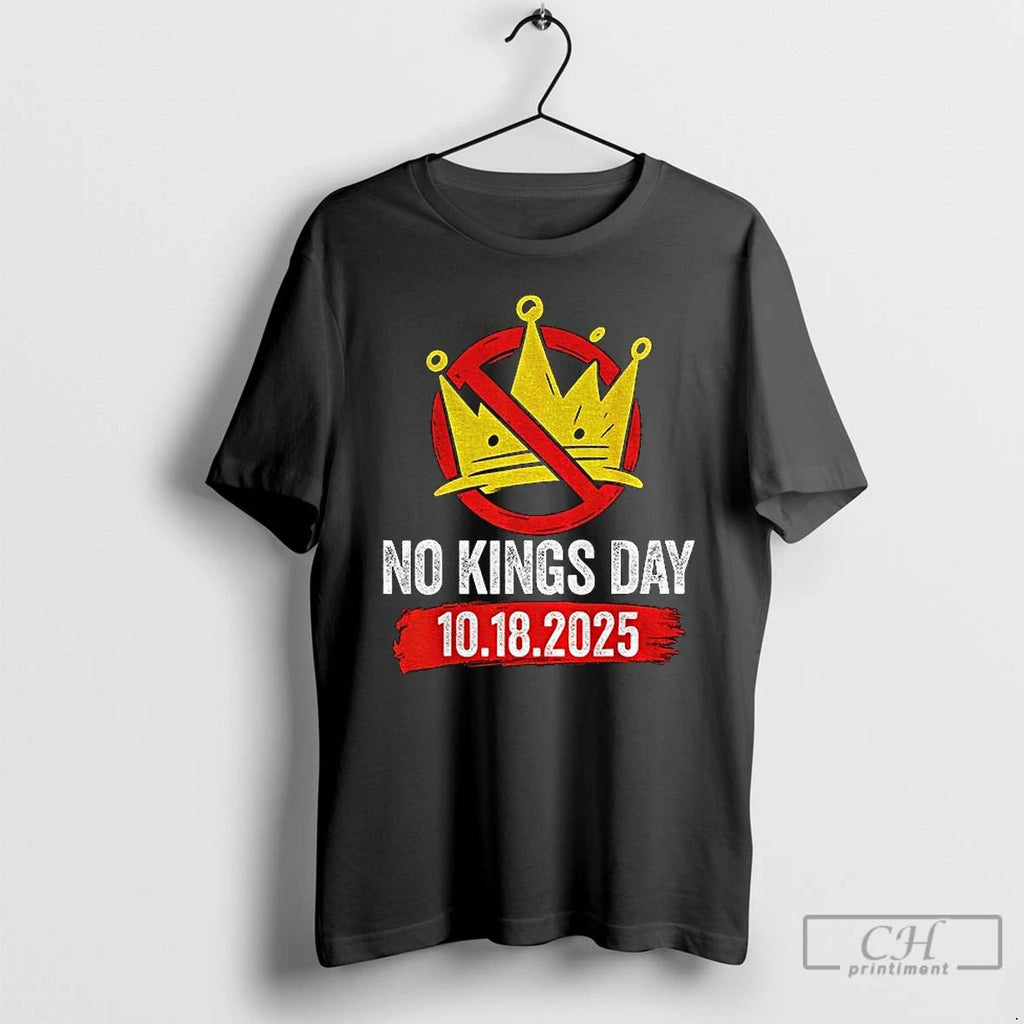 No Kings Day 2025 Anti Monarchy Crown Graphic T Shirts