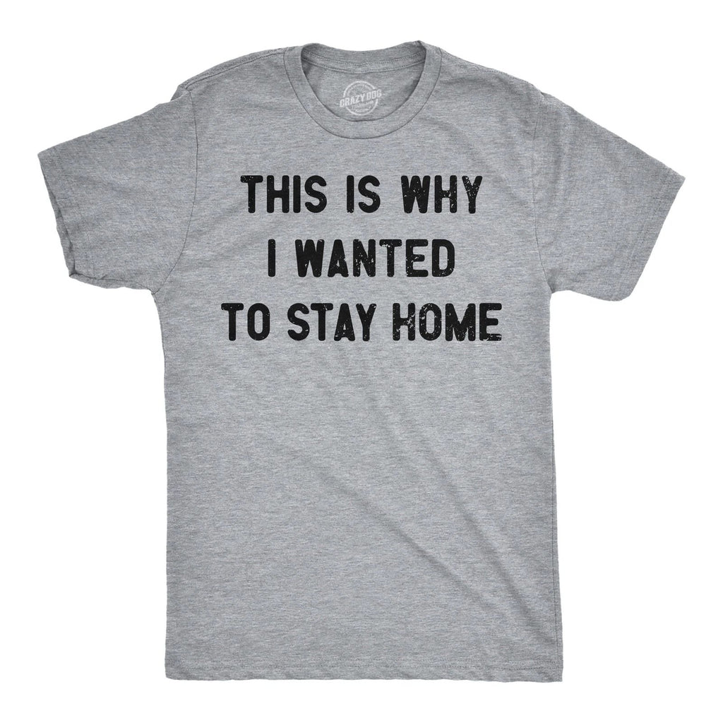 Mens Funny T Shirts This Is Why I Wanted to Stay Home Sarcastic Introvert Tee